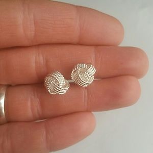 Sterling Silver Knot Earrings 9mm
